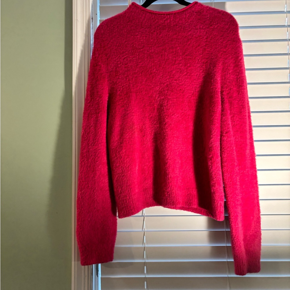 Universal Thread Women's Fuzzy Crewneck Sweater - Hot Pink